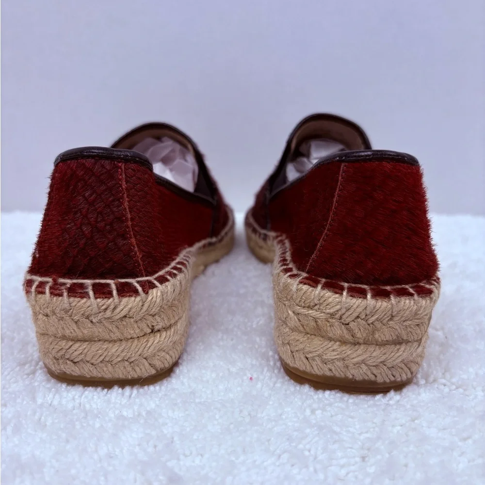 Zara Basic Red Ponyhair Espadrilles Loafers